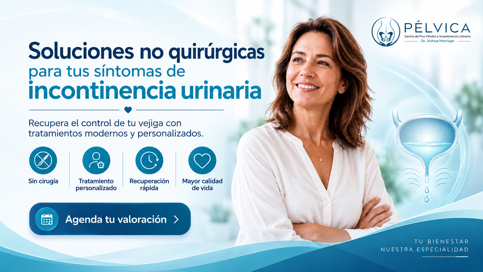 Soluciones no quirúrgicas para síntomas de incontinencia urinaria